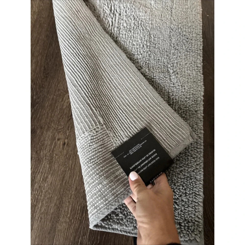 LAUREN Ralph Lauren Wescott Gray Bath Rug 17x24 | Skid Resistant Backing NEW TAG